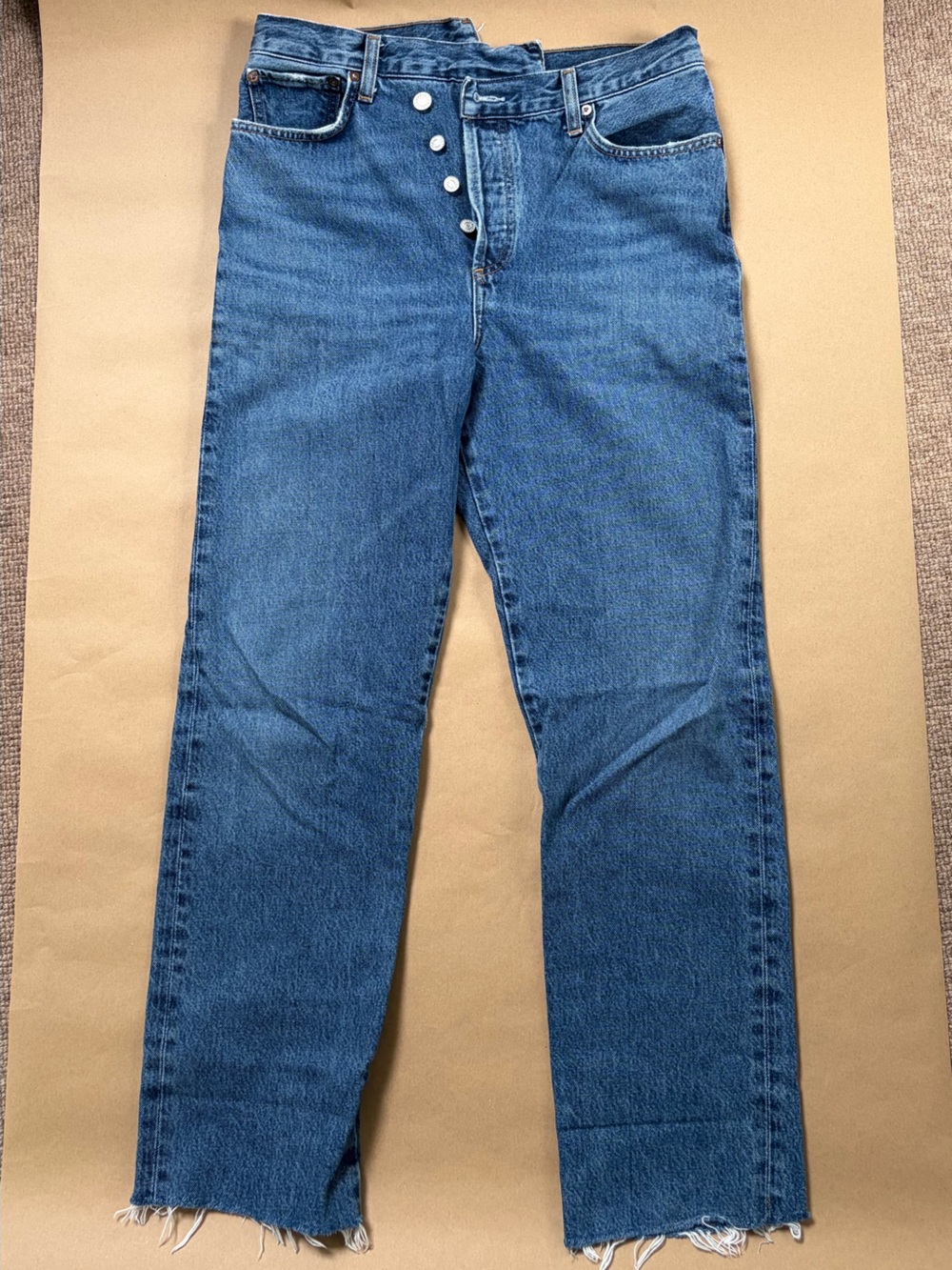 Agolde Medium Blue Straight Leg Jeans size 28